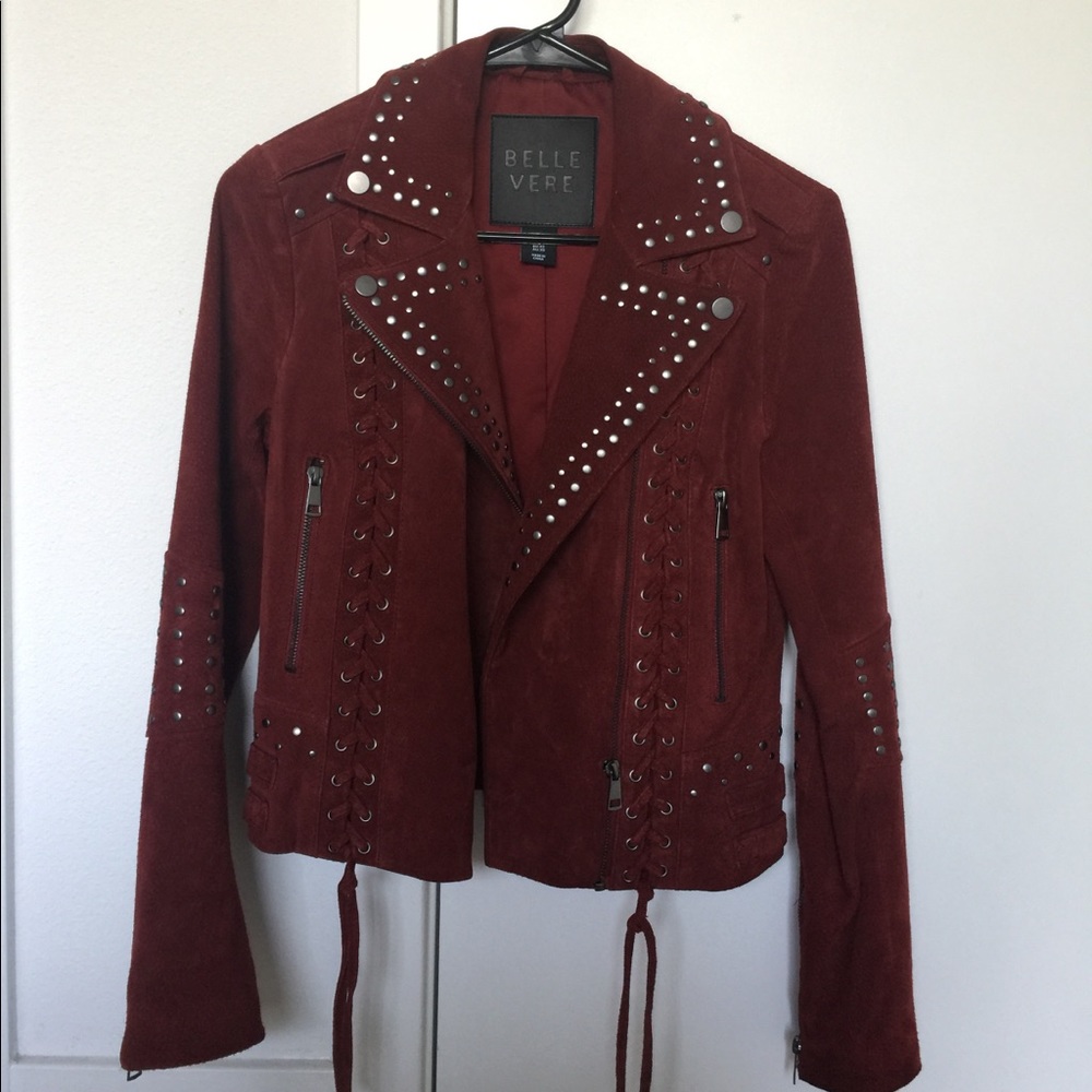 Belle Verre studded suede jacket like BlankNYC
